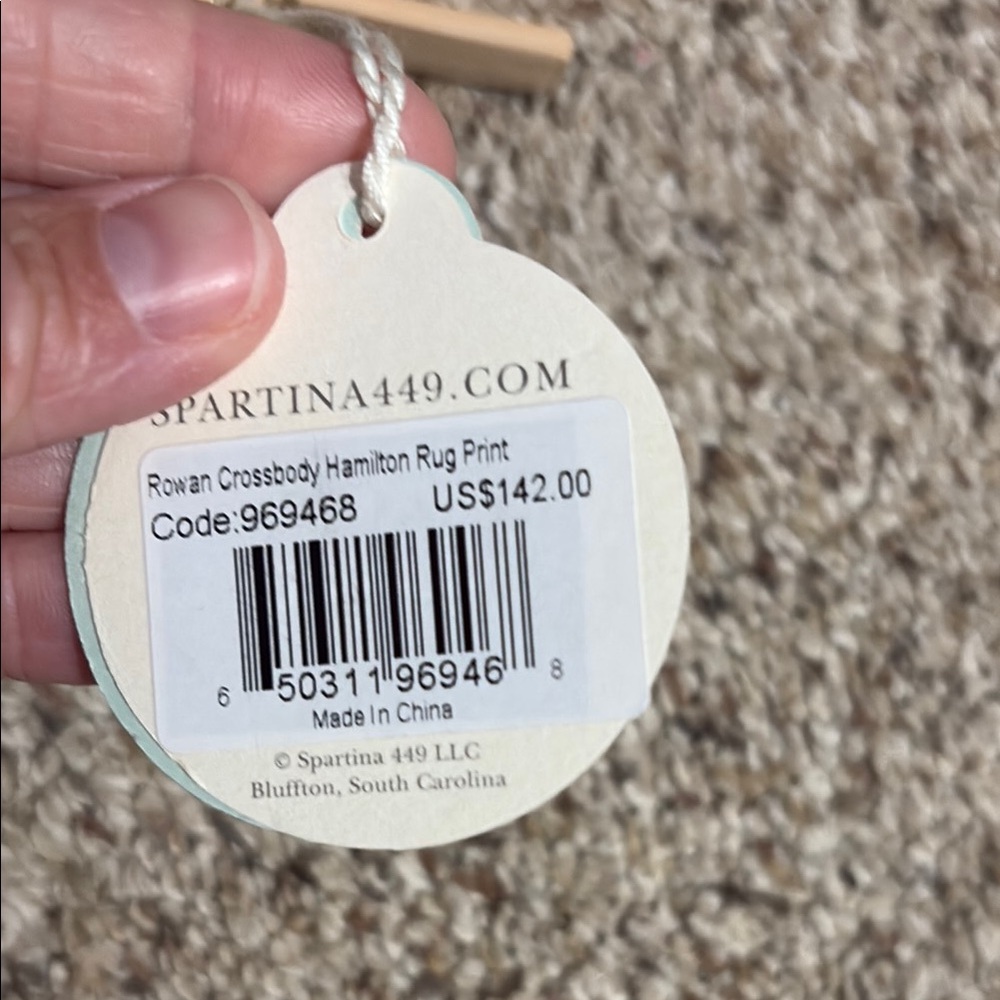 Spartina 449 Tan and Blue Purse with Embroidered Motif - Picture 5 of 5